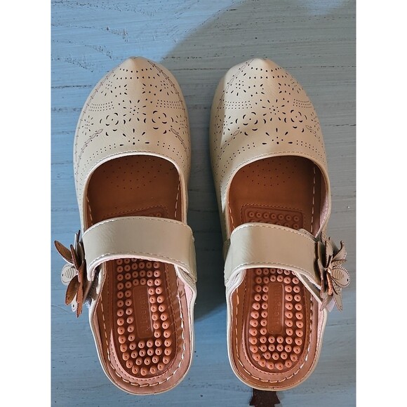 ALICEGANA WOMEN'S MULE SHOES COMFY WEDGE SLIP-ONS M Green SIZE 38 US Sz 7.5 NEW - Picture 2 of 9